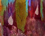 Détails de La Forêt Enchantée, Tableau abstrait à l'huile aux couleurs éclatantes.